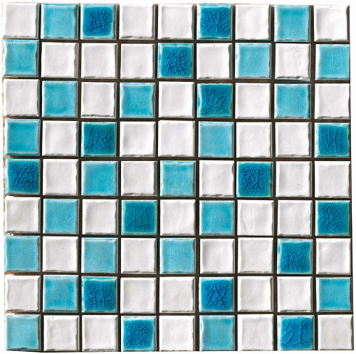 Керамическая плитка CERASARDA I COTTI G.GLAMOUR 30.6x30.6 Mosaico Gioielli Mix cotto Azzurro